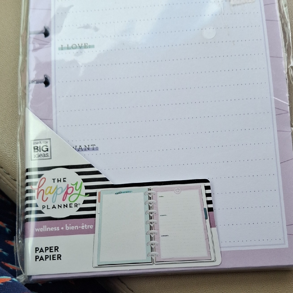 The Happy Planner Wellness Paper Refill Pastel Purple Pages - Picture 1 of 4